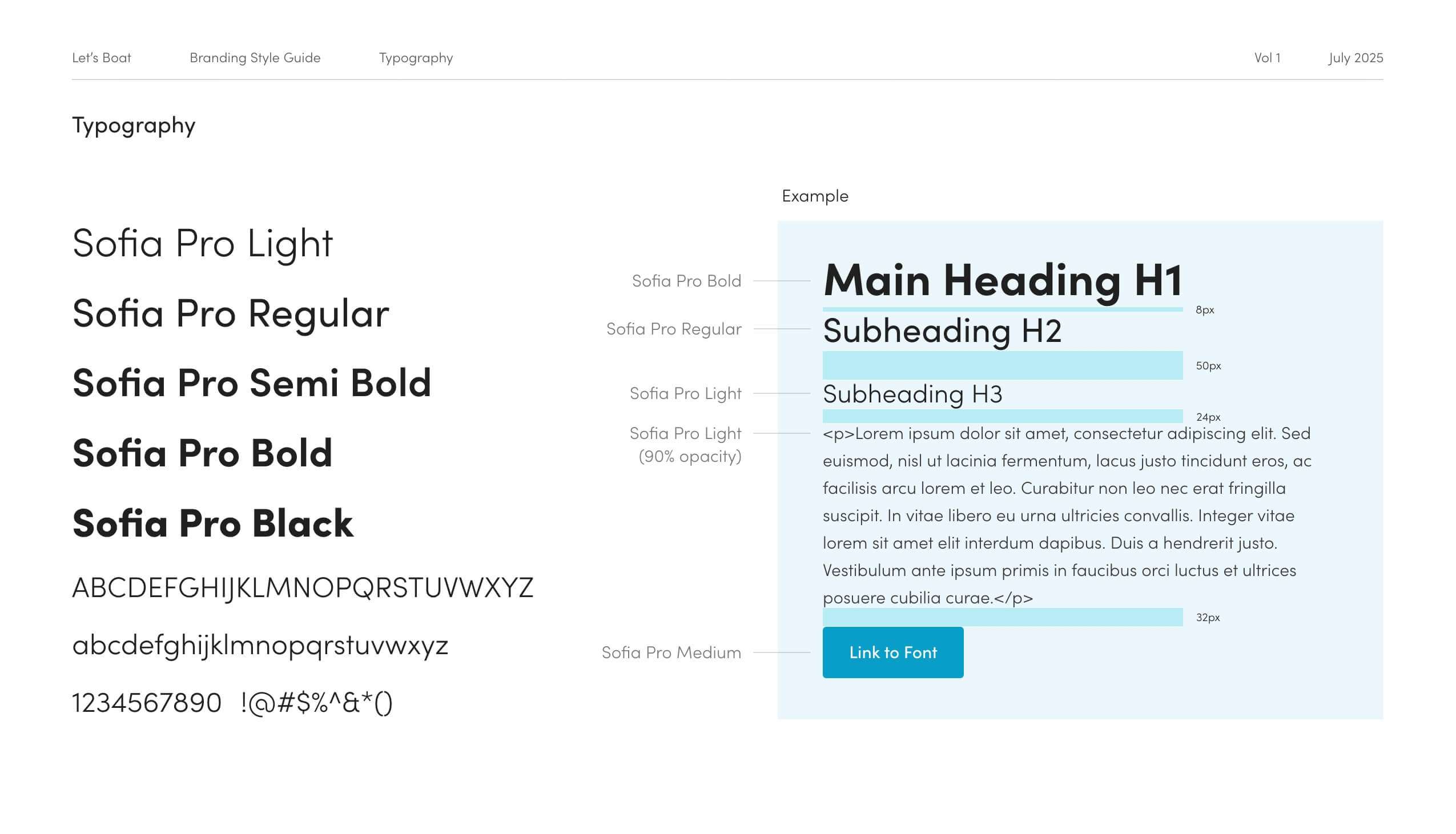 Let's Boat typography